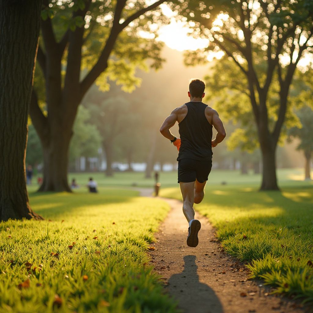 Morning running in park